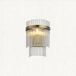 Seraphina Clear Glass Wall Light in Antique Brass