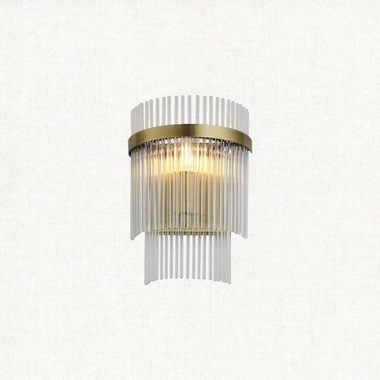 Seraphina Clear Glass Wall Light in Antique Brass