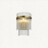Seraphina Clear Glass Wall Light in Antique Brass