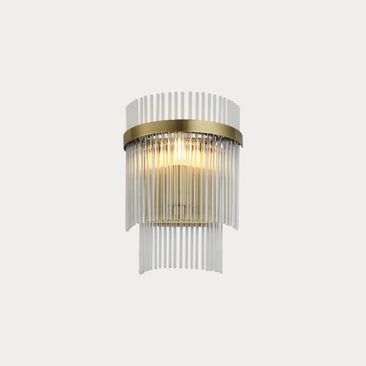 Seraphina Clear Glass Wall Light in Antique Brass