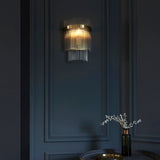 Seraphina Clear Glass Wall Light in Antique Brass