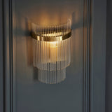 Seraphina Clear Glass Wall Light in Antique Brass