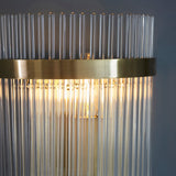 Seraphina Clear Glass Wall Light in Antique Brass
