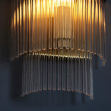 Seraphina Clear Glass Wall Light in Antique Brass