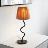 Piper Natural Raffia Table Lamp in Matt Black