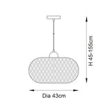 Estelle Natural Bamboo Round Pendant in Matt Black