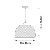 Estelle Natural Bamboo Dome Pendant in Matt Black