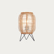 Ren Natural Bamboo Table Lamp in Matt Black