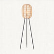 Ren Natural Bamboo Tripod Floor Lamp in Matt Black