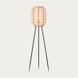 Ren Natural Bamboo Tripod Floor Lamp in Matt Black