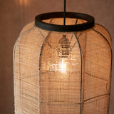 Ren Dark Plywood Oval Pendant in Matt Black