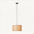 Luna Natural Seagrass Pendant Light in Matt Black