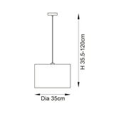 Luna Natural Seagrass Pendant Light in Matt Black