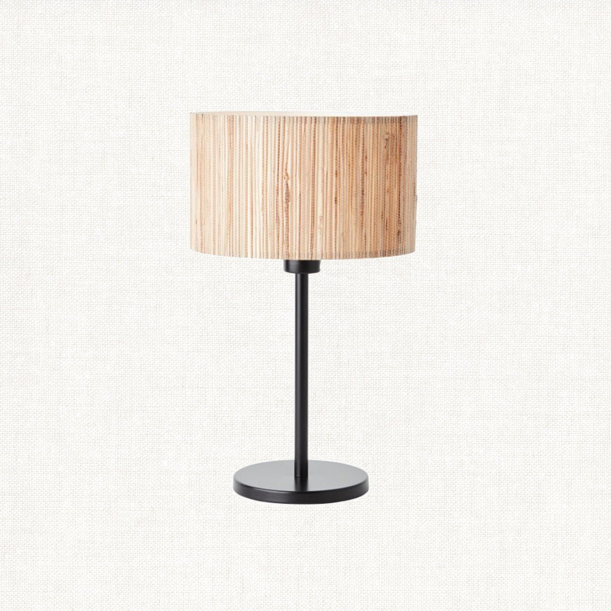 Luna Natural Seagrass Table Lamp in Matt Black