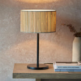 Luna Natural Seagrass Table Lamp in Matt Black