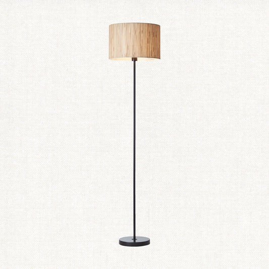 Luna Natural Seagrass Floor Lamp in Matt Black