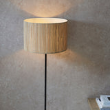 Luna Natural Seagrass Floor Lamp in Matt Black
