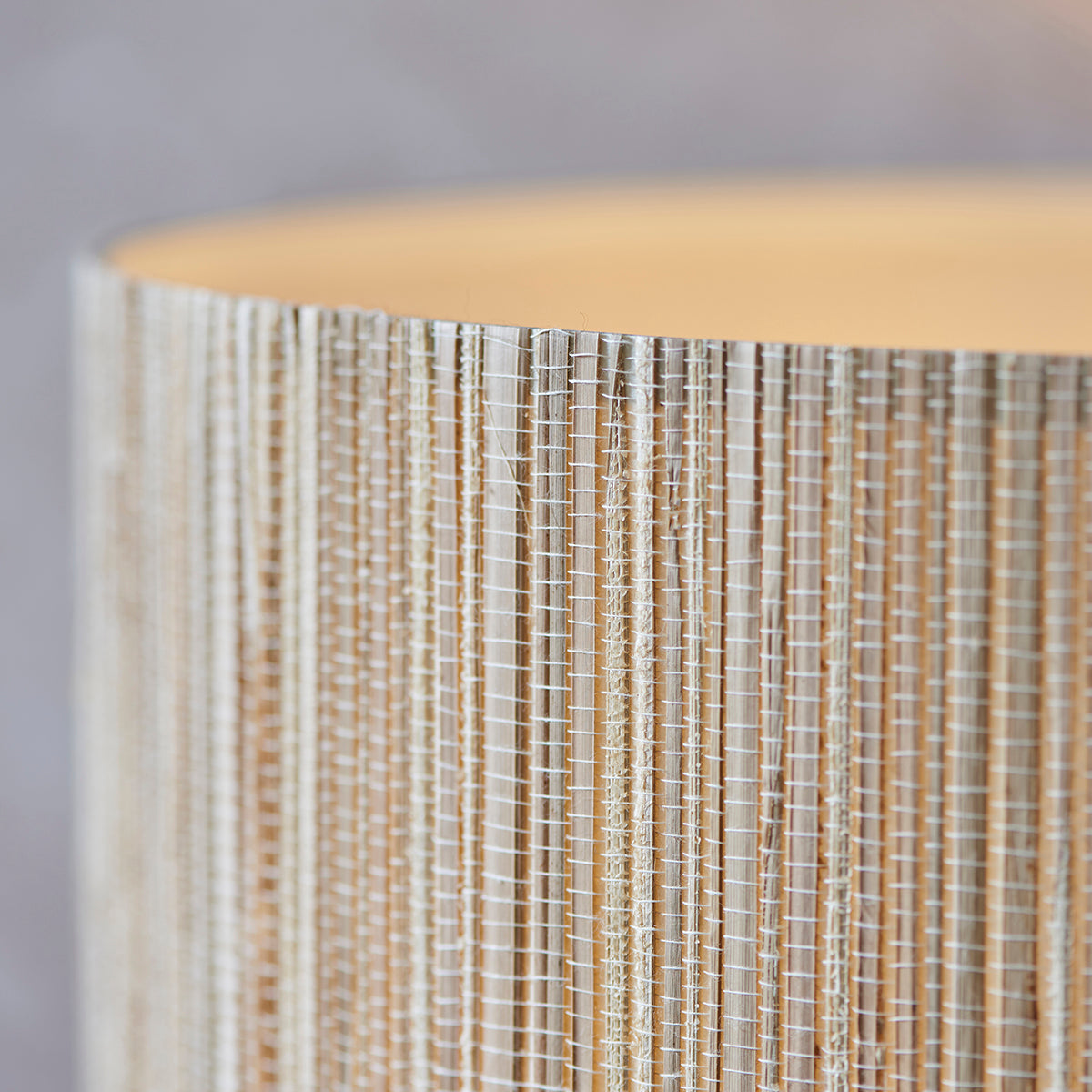 Luna Natural Seagrass Floor Lamp in Matt Black