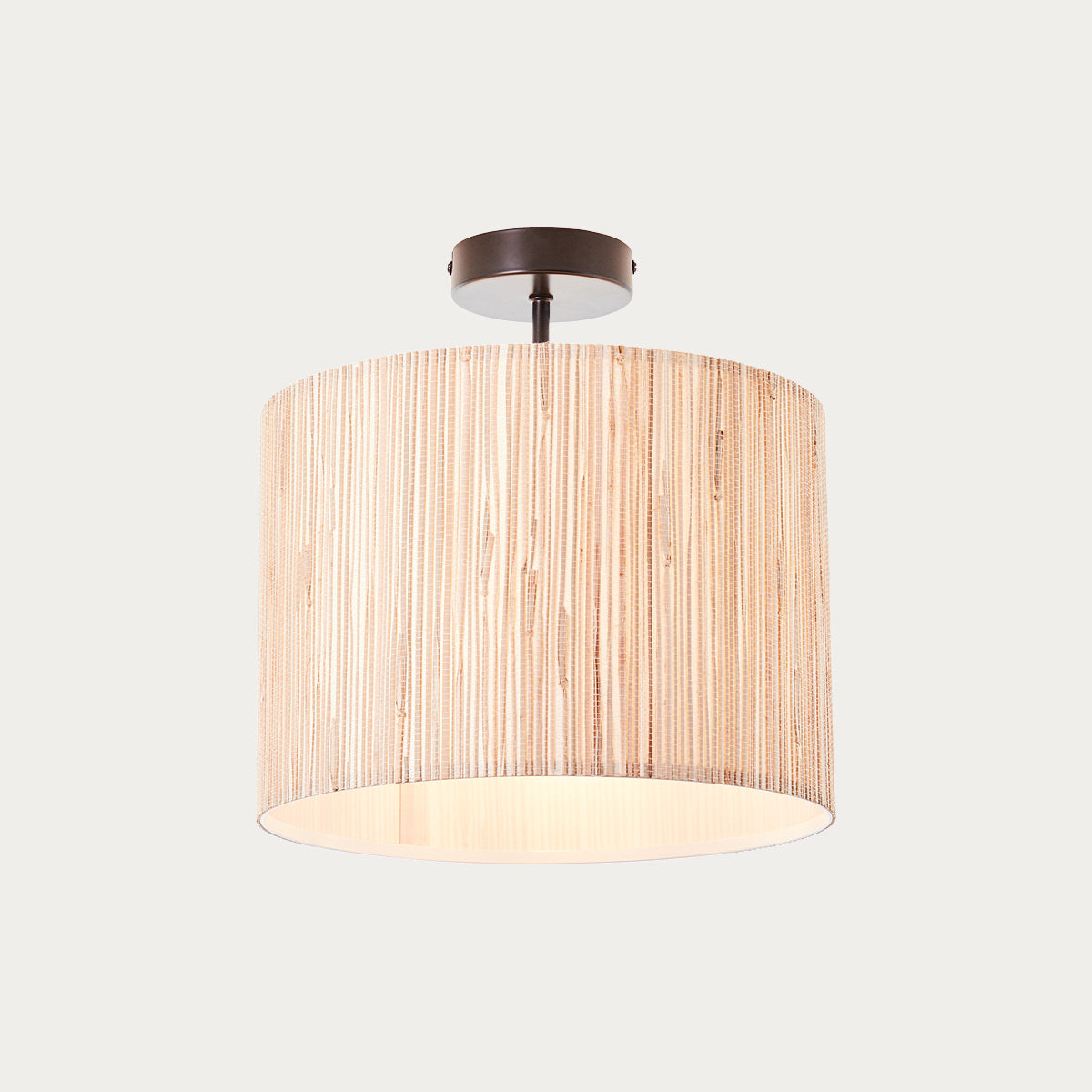 Luna Natural Seagrass Semi Flush Light