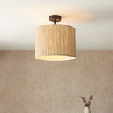 Luna Natural Seagrass Semi Flush Light