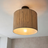 Luna Natural Seagrass Semi Flush Light