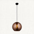 Ezra Copper Mirrored Glass Pendant in Matt Black