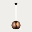 Ezra Copper Mirrored Glass Pendant in Matt Black