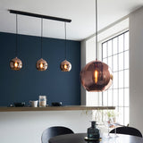 Ezra Copper Mirrored Glass Pendant in Matt Black