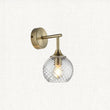 Madeline Spiral Glass Wall Light in Antique Brass