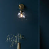 Madeline Spiral Glass Wall Light in Antique Brass