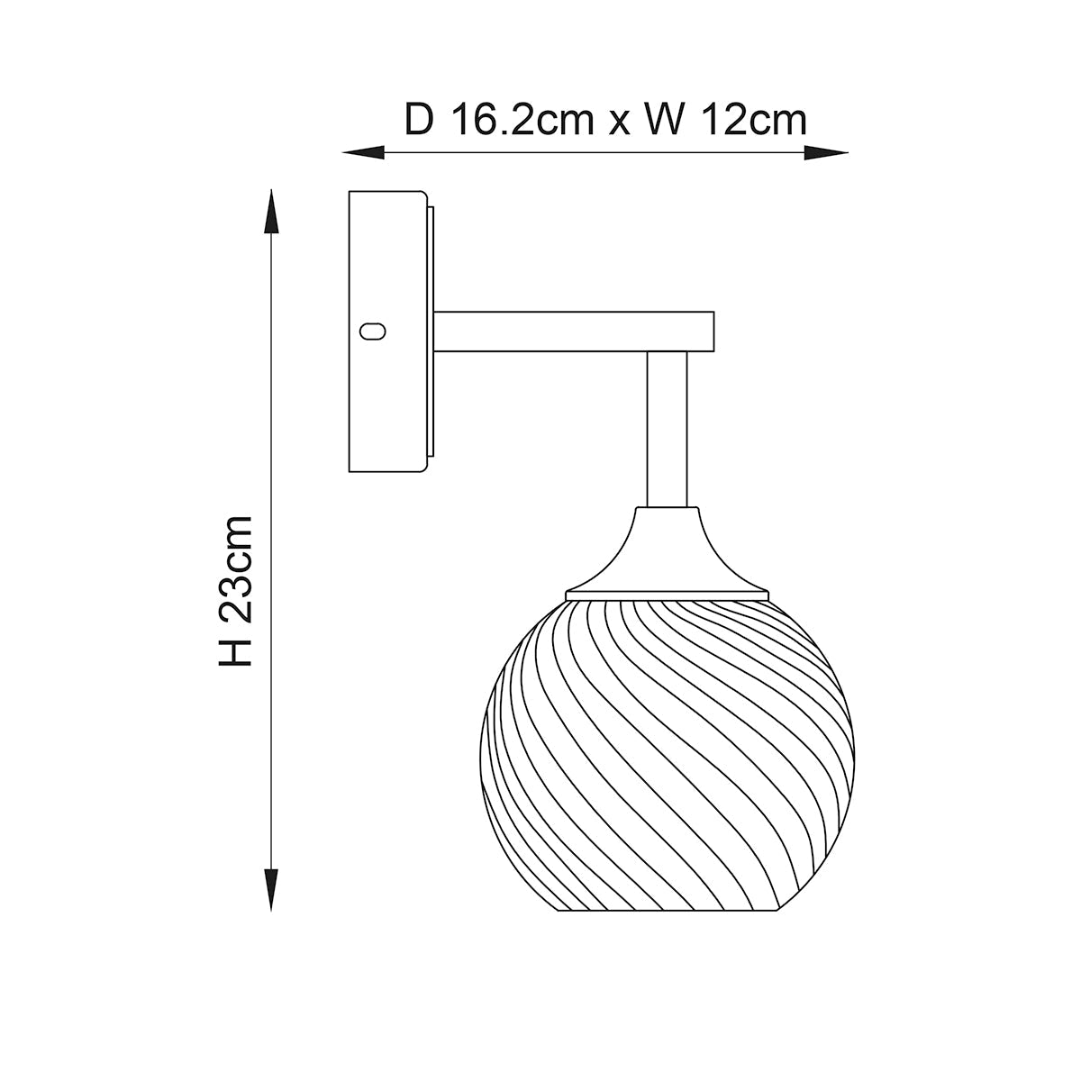 Madeline Spiral Glass Wall Light in Antique Brass