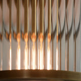 Somerset Ribbed Glass Flush Light in Antique Brass