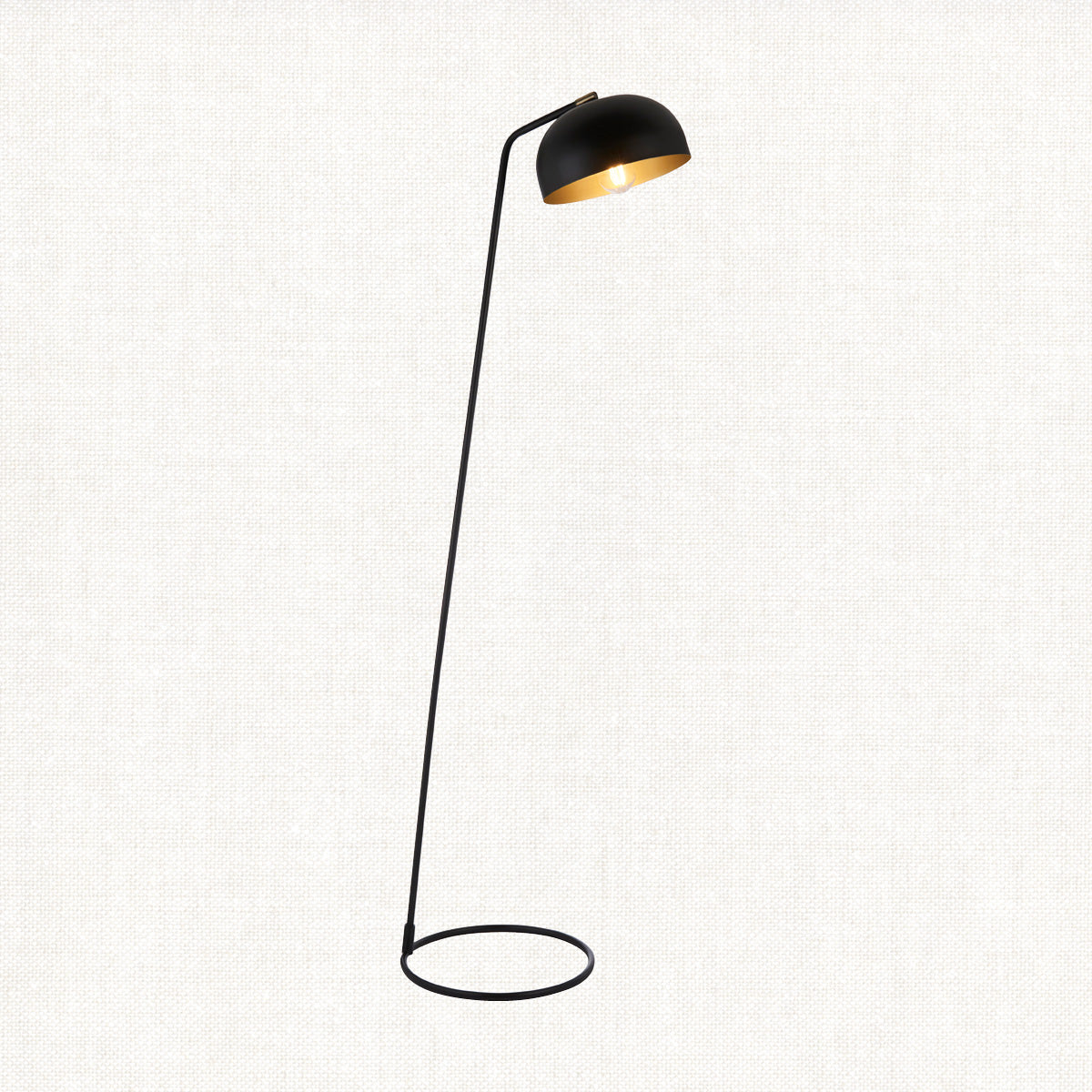 Toronto Floor Lamp in Matt Black and Antique Brass