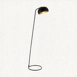 Toronto Floor Lamp in Matt Black and Antique Brass