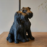 Westies Table Lamp in Matt Black with Natural Linen Shade