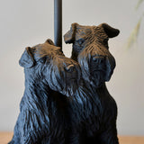 Westies Table Lamp in Matt Black with Natural Linen Shade