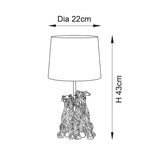 Westies Table Lamp in Matt Black with Natural Linen Shade