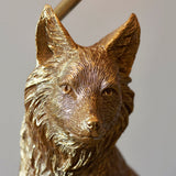 Frank the Fox Table Lamp in Vintage Gold with Black Fabric Shade