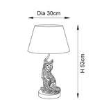 Frank the Fox Table Lamp in Vintage Gold with Black Fabric Shade