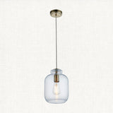 Kendrick Textured Glass Pendant in Antique Brass
