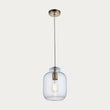 Kendrick Textured Glass Pendant in Antique Brass