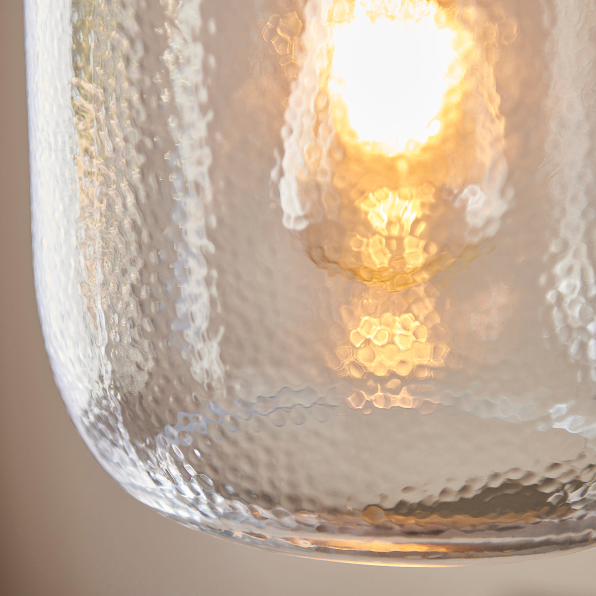 Kendrick Textured Glass Pendant in Antique Brass