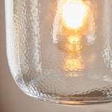 Kendrick Textured Glass Pendant in Antique Brass