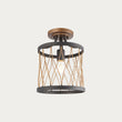 Francis Flush Light in Matt Black and Rustic Bronze