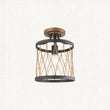Francis Flush Light in Matt Black and Rustic Bronze