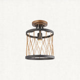 Francis Flush Light in Matt Black and Rustic Bronze