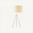 Milo Tripod Table Lamp in Matt Nickel with Grey Fabric Shade