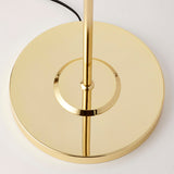 Roosevelt Two Light Floor Lamp in Brass with Vintage White Fabric Shade