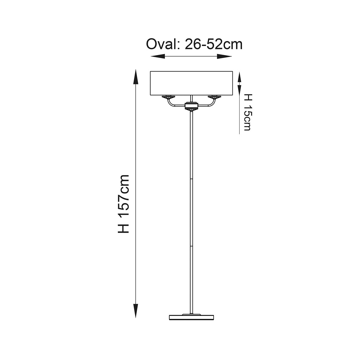 Roosevelt Two Light Floor Lamp in Brass with Vintage White Fabric Shade