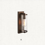 Dark bronze paint & clear ribbed glass